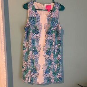 Lilly Pulitzer Blue and Green Patterned Mini Dress